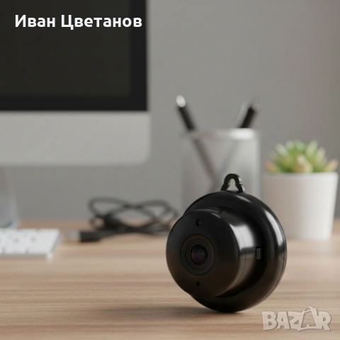 Мини HD камера V380 - Wi-Fi, IR нощно виждане и запис до 64G