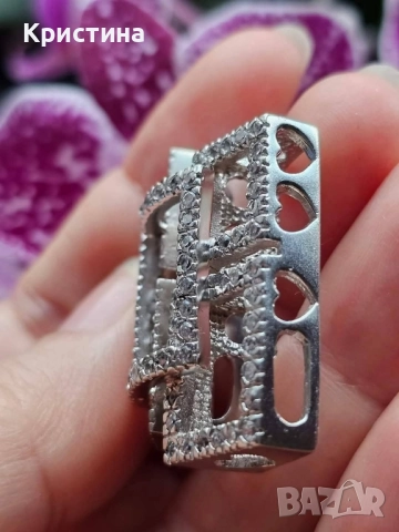 Нова масивна сребърна висулка с циркони, снимка 5 - Колиета, медальони, синджири - 52236692