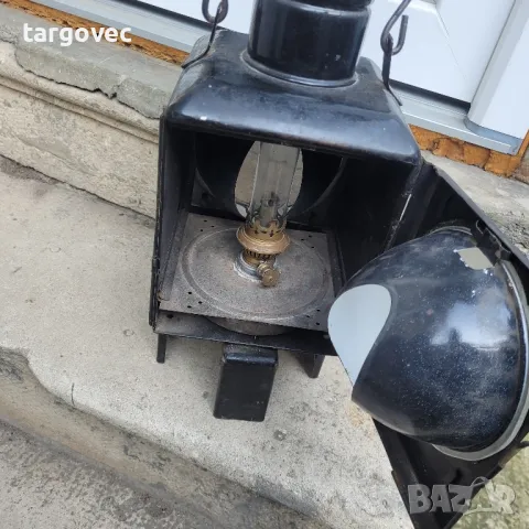 старинен железопътен фенер, снимка 3 - Антикварни и старинни предмети - 48085023