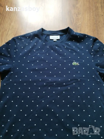 lacoste Men's Crewneck Polka Dotted Cotton - страхотна мъжка тениска КАТО НОВА S, снимка 5 - Тениски - 50673655