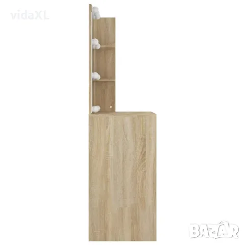 vidaXL Тоалетка с LED, дъб сонома, 60x40x140 см, снимка 6 - Тоалетки - 56147798