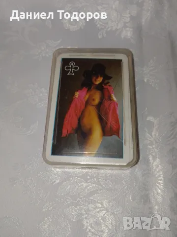 Стари Еротични карти за игра - 55 бр.   с кутийка., снимка 6 - Колекции - 47369344