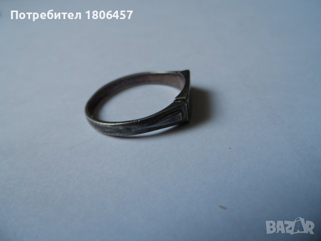 сребърен пръстен Е, снимка 3 - Пръстени - 42046756