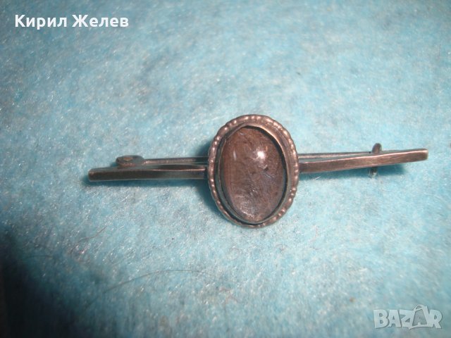 СТАРИННА СРЕБЪРНА СКЪПОЦЕННА АРТ ДЕКО БРОШКА с ШЛИФОВАН СКЪПОЦЕНЕН КРИСТАЛ МАЙСТОРСКА РАБОТА 25122, снимка 9 - Антикварни и старинни предмети - 35805632