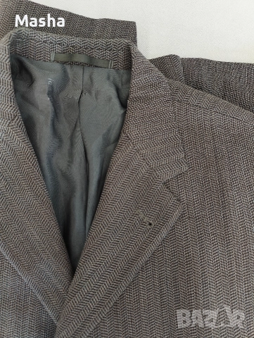 JOOP! Vintage Многоцветено вълнено мъжко сако с рибена кост L, снимка 8 - Сака - 52815453