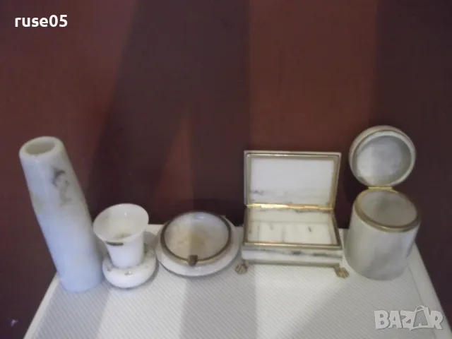 Комплект от 5бр. мраморен от магазин"Минералсувенир" от соца