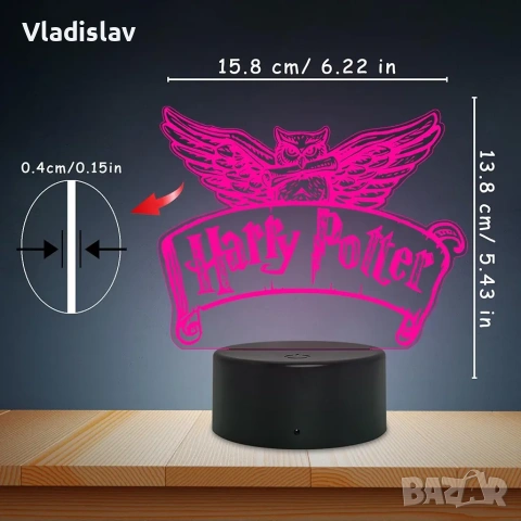 3D LED лампа Spider-Man/Хари Потър/Kuromi/Hello Kitty, снимка 13 - Детски нощни лампи - 52234899
