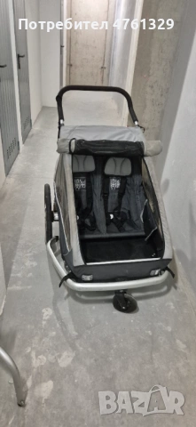 Количка близнаци  количка за колело. Рикша , снимка 3 - Детски колички - 53786853