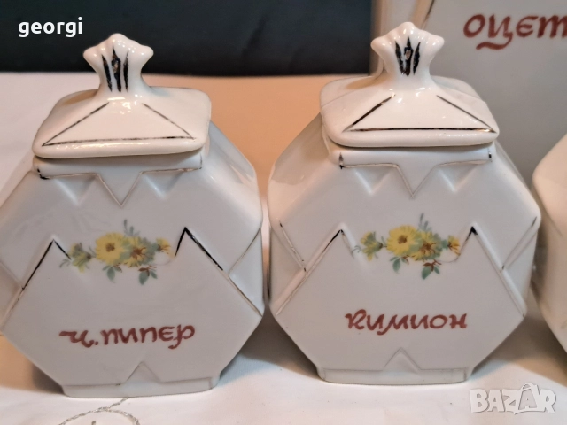 български порцеланови буркани за подправки за допълване 11/6, снимка 5 - Сервизи - 51881096
