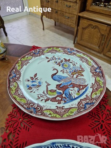 Страхотна голяма антикварна немска порцеланова чиния за стена- Villeroy & Boch