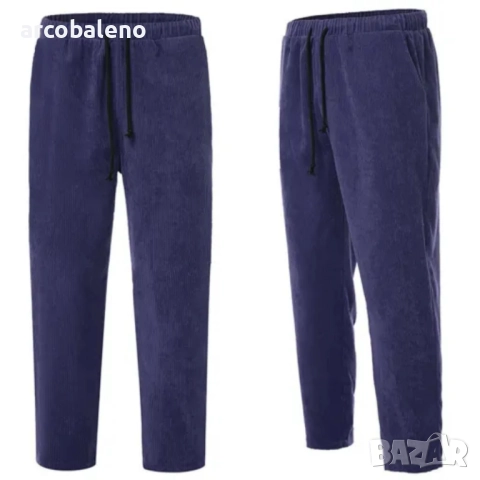 Мъжки кадифени широки ежедневни прави изрязани панталони, 4цвята , снимка 4 - Панталони - 45659359