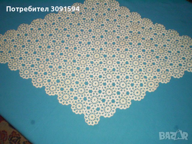 Ретро плетена на една кука ромбоидна покривка на цветя, снимка 2 - Антикварни и старинни предмети - 41940119