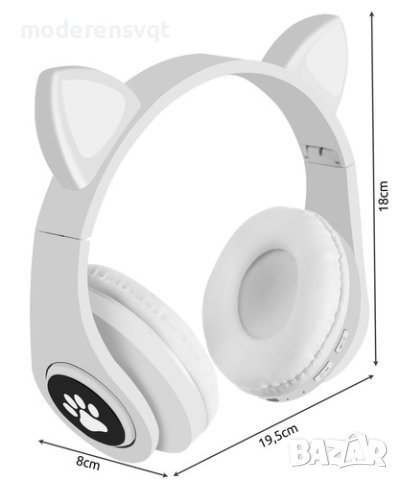 Безжични светещи слушалки Котешки уши - Cat Ear, снимка 8 - Слушалки и портативни колонки - 40939752