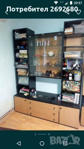 Холна секция със стъклена част 160/211см.-височина/продава се и на части , снимка 10 - Секции и витрини - 51750290