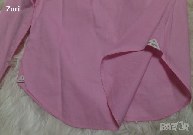 Дамска риза в наситен розов цвят с красив бордюр на яката, снимка 5 - Ризи - 40347116