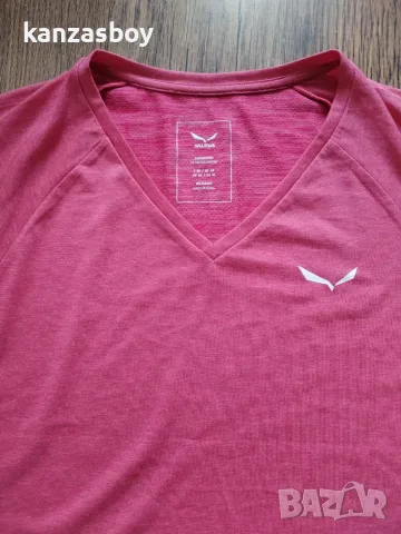 SALEWA PUEZ MEL DRY W V-NECK S/S TEE - страхотна дамска тениска КАТО НОВА ХЛ, снимка 3 - Тениски - 56094857