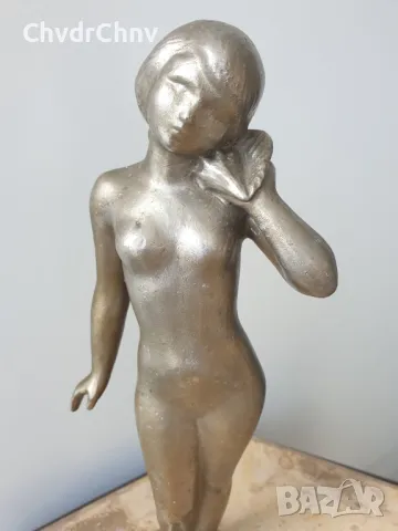 Съветска руска скулптура/метална фигура на гола жена/еротика/статуетка 30см-1кг, снимка 6 - Статуетки - 49232819