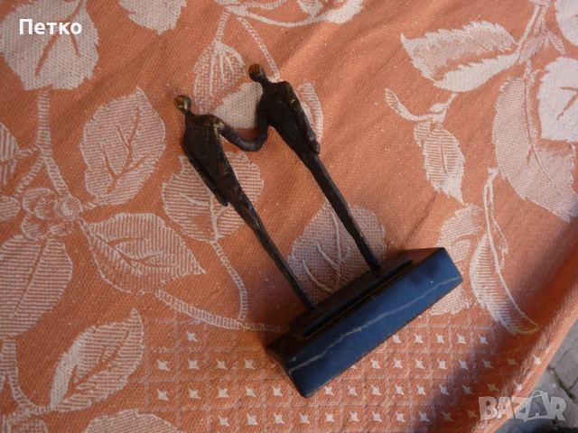 Стара бронзова статуетка пластика, снимка 6 - Антикварни и старинни предмети - 53129293