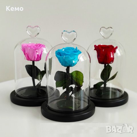 Вечна истинска роза в стъкленица, снимка 1 - Романтични подаръци - 31557958