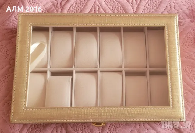 Златна кутия за часовници или за бижута, снимка 2 - Мъжки - 49555527