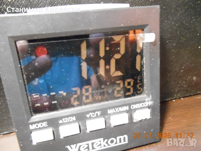 Wetekom - clock alarm termometer, снимка 3 - Други - 51048575