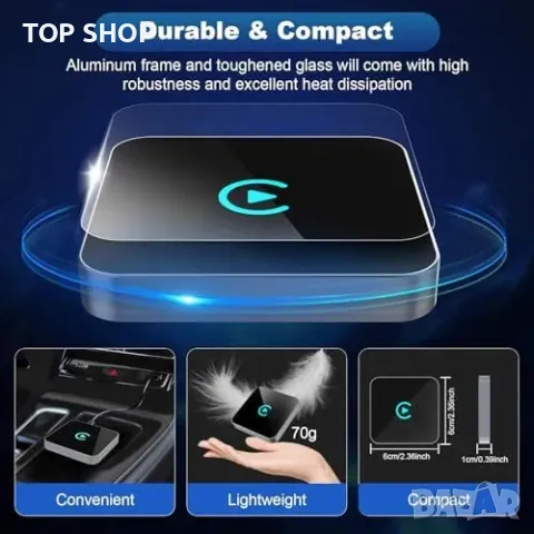 Нов Безжичен CarPlay адаптер UK | Преобразува CarPlay и Android Auto, снимка 7 - Друга електроника - 49307237