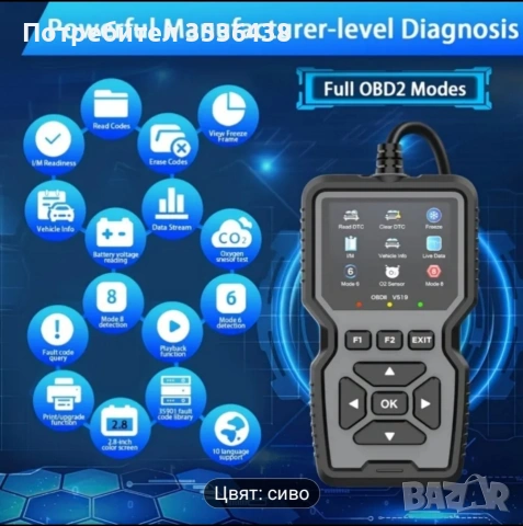 Професионален OBD2 диагностичен скенер, захранван от USB, детектор за неизправности на двигателя, снимка 3 - Друга електроника - 53695947