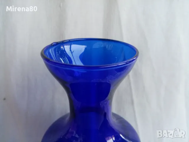 Винтидж ваза кобалт, снимка 3 - Вази - 50140832