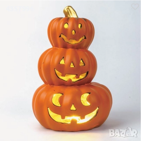 Декоративна лампа Тиква с LED светлини, Оранжев 