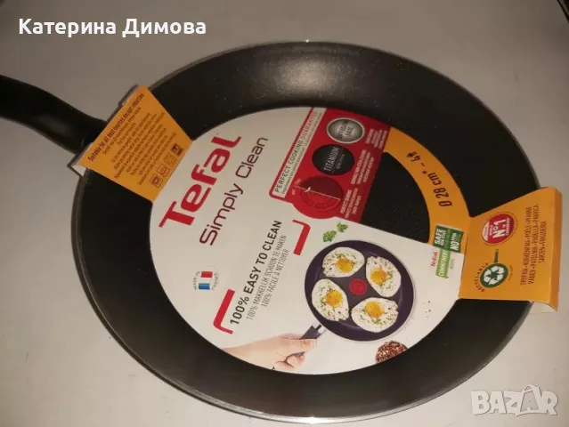 Тиган Tefal simply clean 28 cm , снимка 1 - Съдове за готвене - 48851910