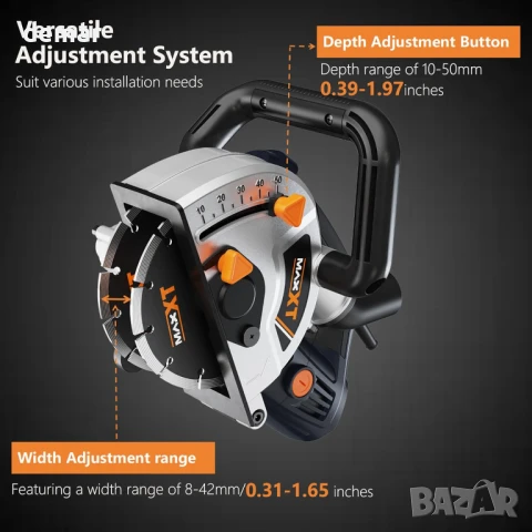 MAXXT фреза за стени с прахоуловител | 1700 W, скорост 9000 об/мин, снимка 2 - Други инструменти - 51307796