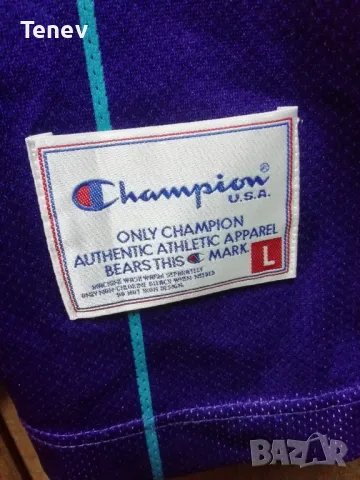 CHARLOTTE HORNETS ALONZO MOURNING CHAMPION NBA ОРИГИНАЛЕН ПОТНИК РАЗМЕР L JERSEY , снимка 6 - Тениски - 48645948