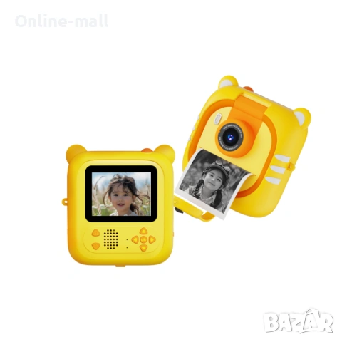 Детска камера с принтер и 180° въртящ се обектив – Образователна камера за деца с игри, 32GB карта и, снимка 14 - Фотоапарати - 53244132