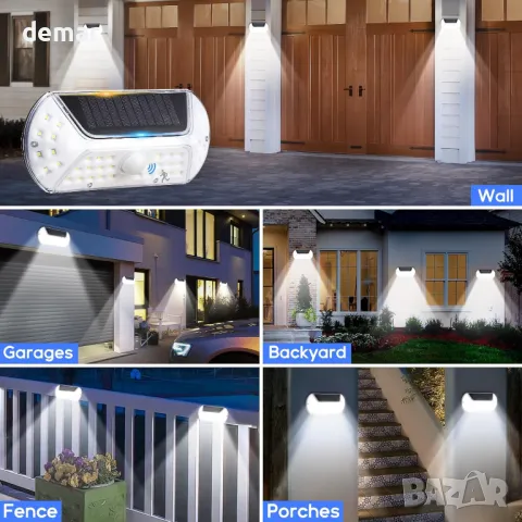 NEWNEN Соларни охранителни лампи за външна употреба със сензор за движение, 4 броя, снимка 6 - Соларни лампи - 49822463