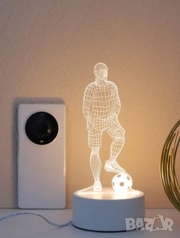 Лед нощна лампа футболист за подарък 