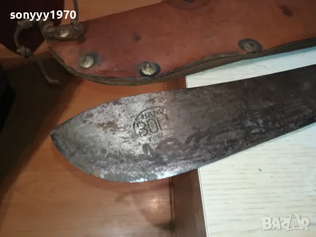 МАЧЕТЕ-СТАРО МАЧЕТЕ С ПЕЧАТ+СТАРА КОЖЕНА КАНИЯ 1205251904LCHERY, снимка 2 - Антикварни и старинни предмети - 50258175