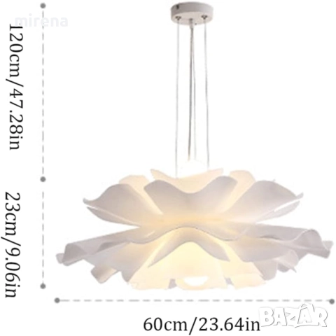 Топъл романтичен полилей акрилен, форма на венчелистче, креативно 220, снимка 4 - Лампи за таван - 52122611