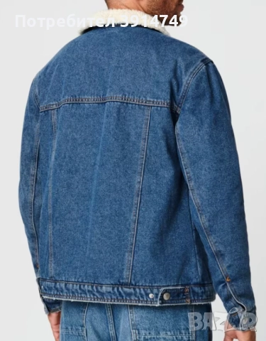 НОВО Дънково, джинсово яке, шерпа хастар, метални копчета 'тик-так';качествен текстил, плътно, топло, снимка 5 - Якета - 51618726