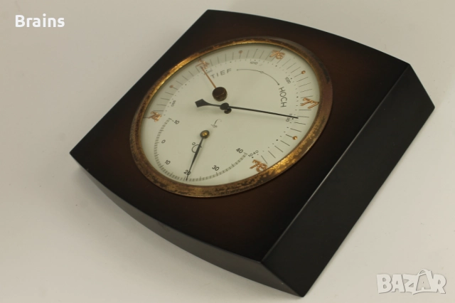1960's SUFFT Стар Немски Стенен Барометър И Термометър, снимка 4 - Антикварни и старинни предмети - 52791079
