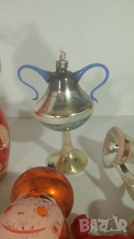 Лот ретро коледни орнаменти от тънко стъкло, снимка 14 - Декорация за дома - 52058870