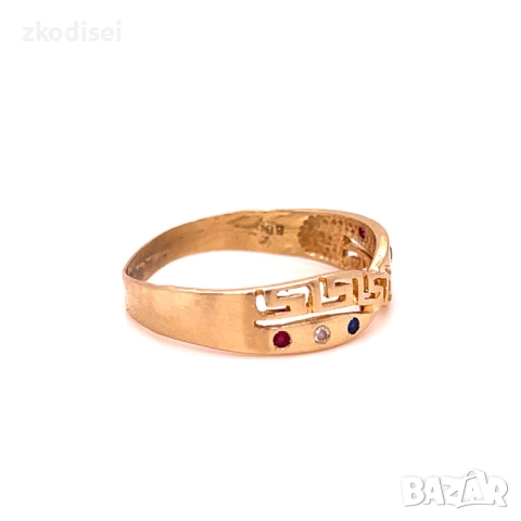 Златен дамски пръстен 3,06гр. размер:68 14кр. проба:585 модел:34488-3, снимка 3 - Пръстени - 52120190