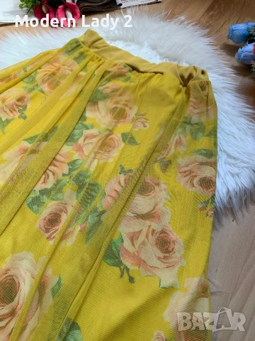 Жълта пола с тюл, снимка 2 - Поли - 50881726