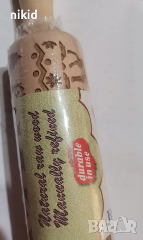 Коледна дървена Точилка мотиви Елени Елхи снежинки зиг заг за тесто бисквитки фондан декор, снимка 3 - Други - 23712287