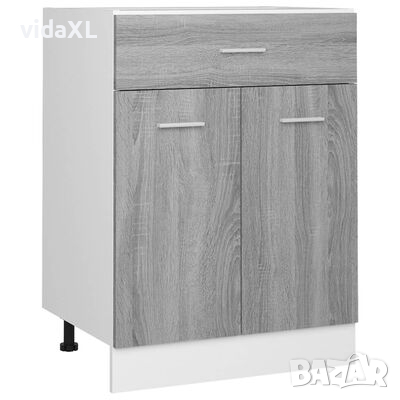 vidaXL Долен шкаф с чекмедже сив сонома 60x46x81,5 см инженерно дърв(SKU:815577о, снимка 1