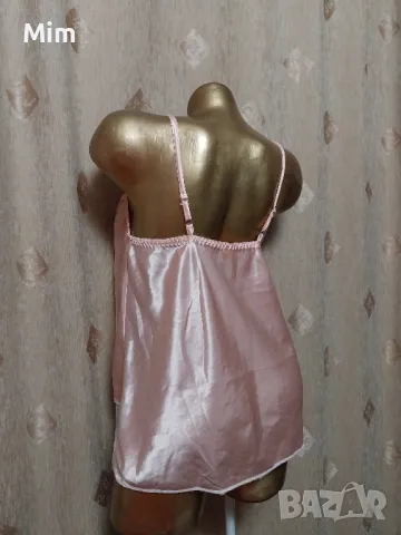 М/L Розова, сатенена, къса нощница , снимка 2 - Нощници - 49820110