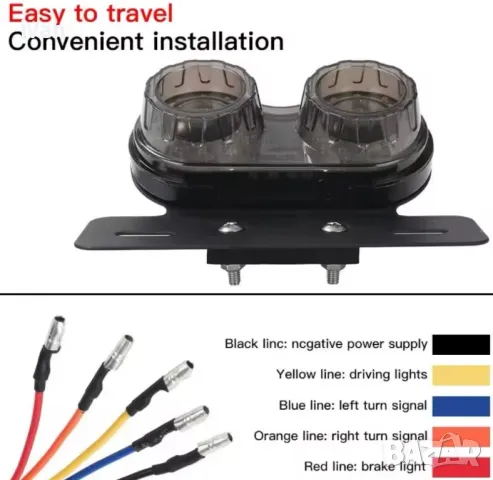 Стоп за мотор Automat, Стоп с вградени мигачи, Универсален, снимка 3 - Части - 50178158