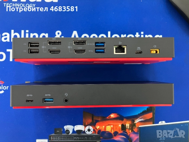 Комплект Lenovo – докинг станция + 2 монитора + безжични аксесоари, снимка 5 - Лаптоп аксесоари - 52801620