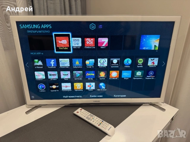 Телевизор Samsung 32” Smart TV YouTube Бял, снимка 2 - Телевизори - 53568797