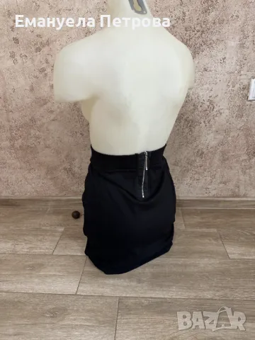 Дамска къса черна ежедневна пола (спортно-елегантен изчистен модел), снимка 3 - Поли - 48071738