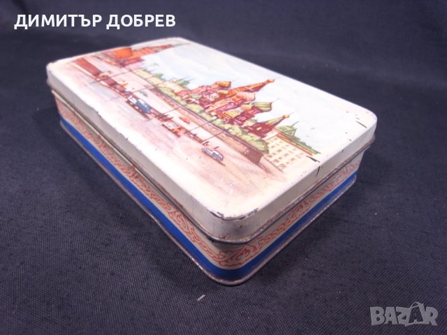 СТАРА РЕТРО СОЦ СССР МЕТАЛНА КУТИЯ ЛИТОГРАФИЯ МОСКВА КРЕМЪЛ, снимка 3 - Антикварни и старинни предмети - 42121828
